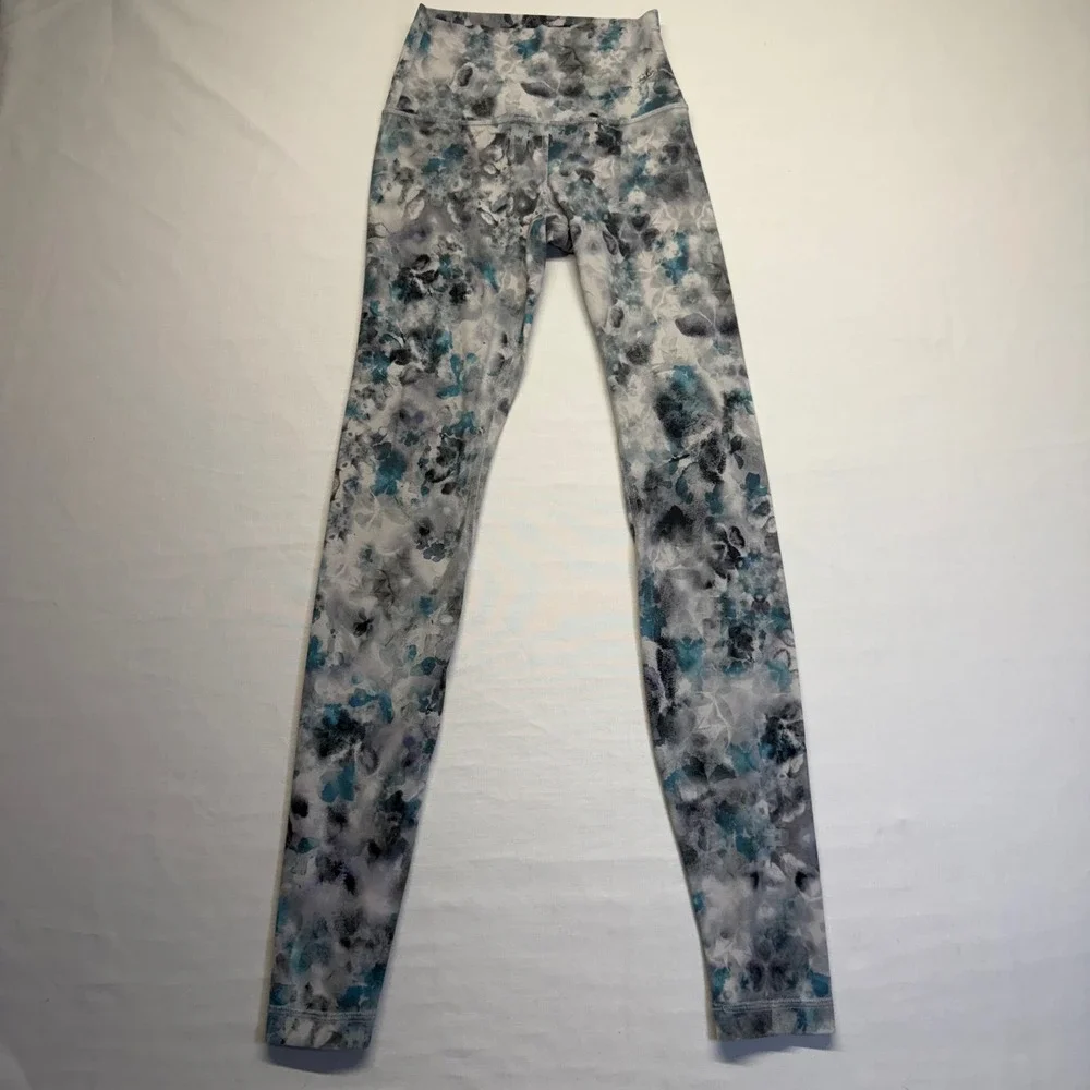 Lululemon Matching Set Kaleidoscope Marble Floral Align Leggings Longline Bra